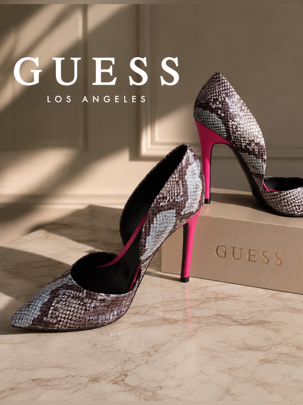 Guess snake print shoes brand new size 9.5